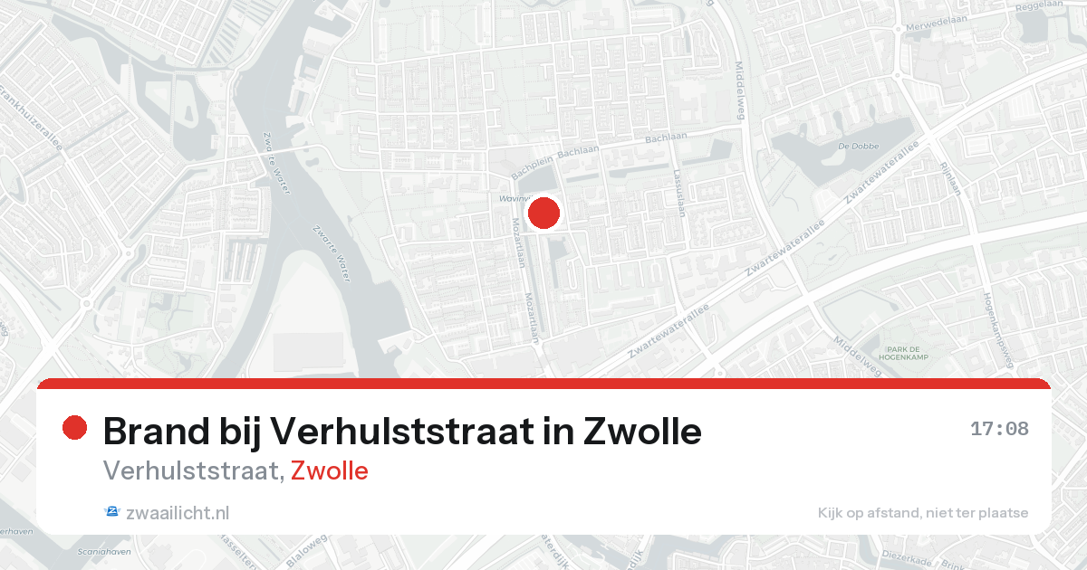 Brand bij Verhulststraat in Zwolle — 23 aug 2026