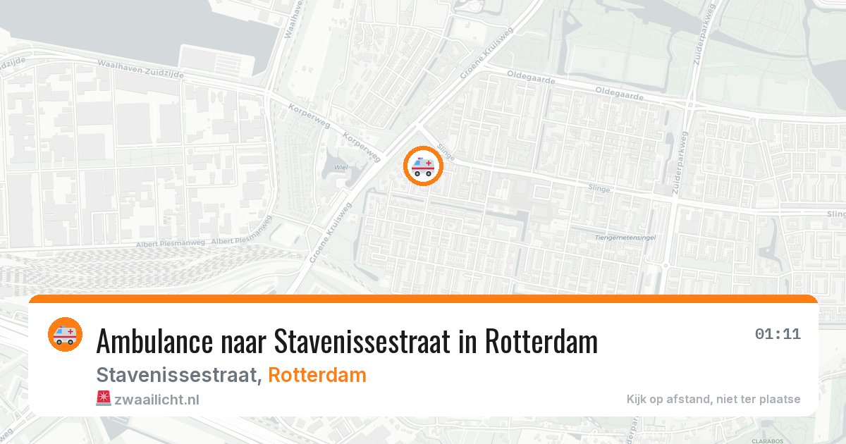 Ambulance naar Stavenissestraat in Rotterdam — 11 aug 2026