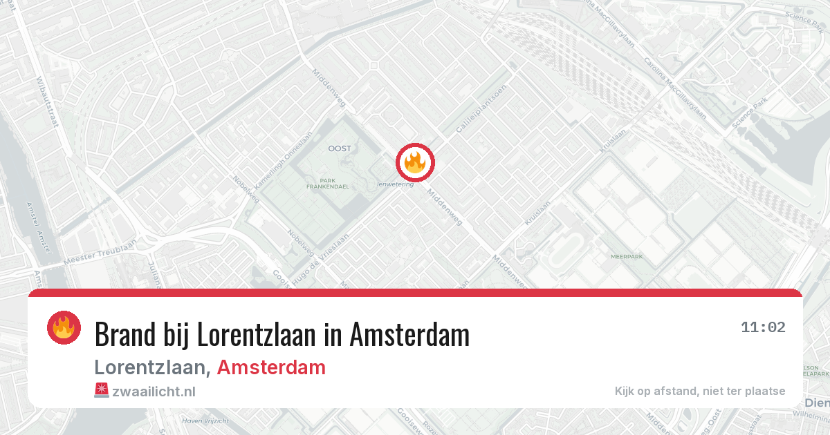 Brand bij Lorentzlaan in Amsterdam — 4 jun 2026