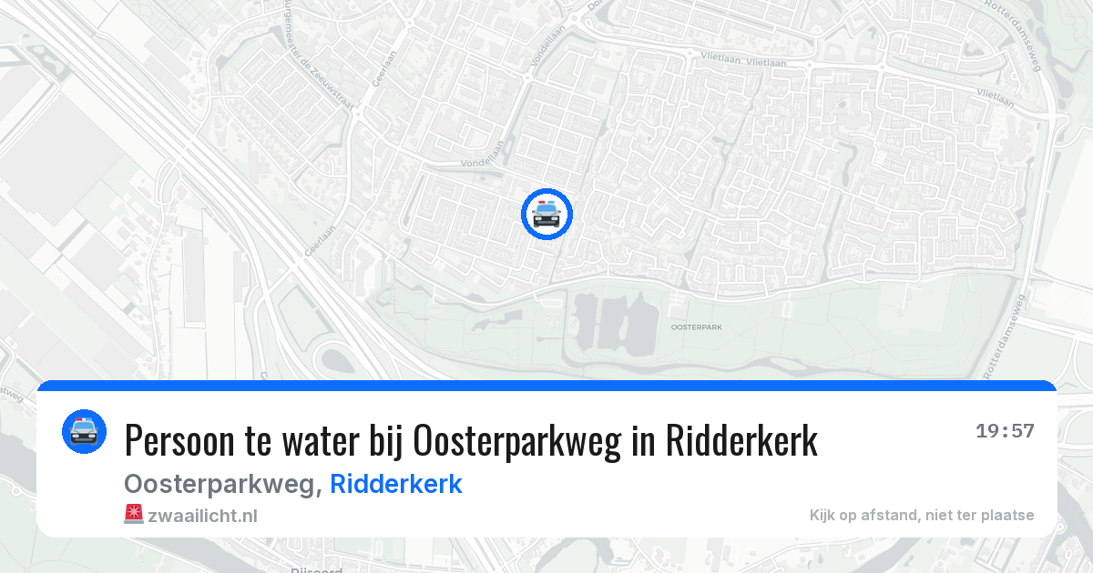 Persoon te water bij Oosterparkweg in Ridderkerk — 30 apr 2026