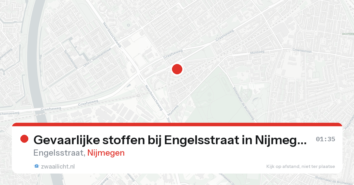 Gevaarlijke stoffen bij Engelsstraat in Nijmegen — 21 aug 2026