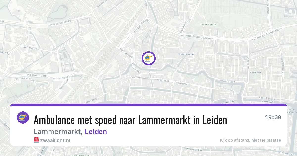 Ambulance met spoed naar Lammermarkt in Leiden — 19 jun 2026