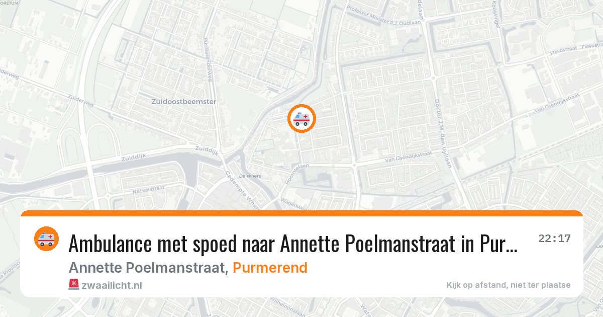 Ambulance met spoed naar Annette Poelmanstraat in Purmerend — 11 jul 2026