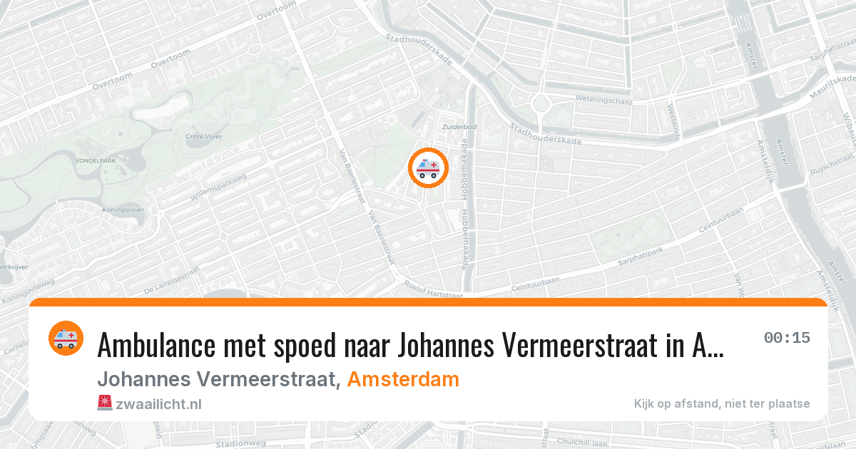 Ambulance met spoed naar Johannes Vermeerstraat in Amsterdam — 25 apr 2026