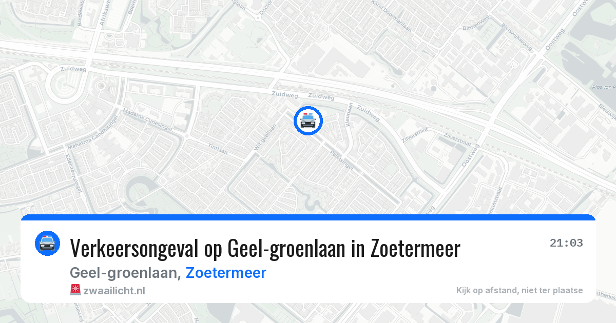 Verkeersongeval op Geel-groenlaan in Zoetermeer — 13 jun 2026