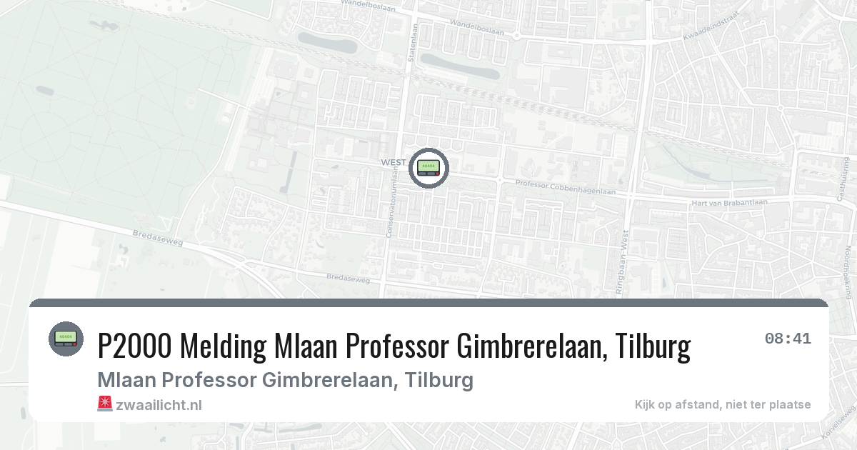 P2000 Melding Mlaan Professor Gimbrerelaan, Tilburg — 3 mrt 2026