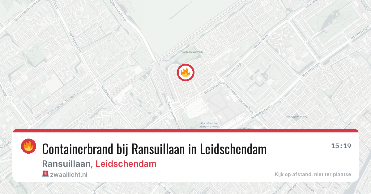 Containerbrand bij Ransuillaan in Leidschendam — 30 mrt 2026