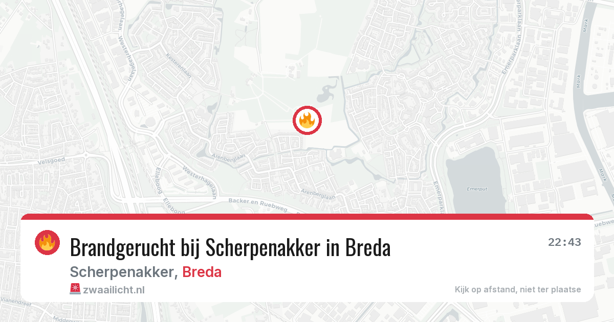 Brandgerucht bij Scherpenakker in Breda — 19 jun 2026
