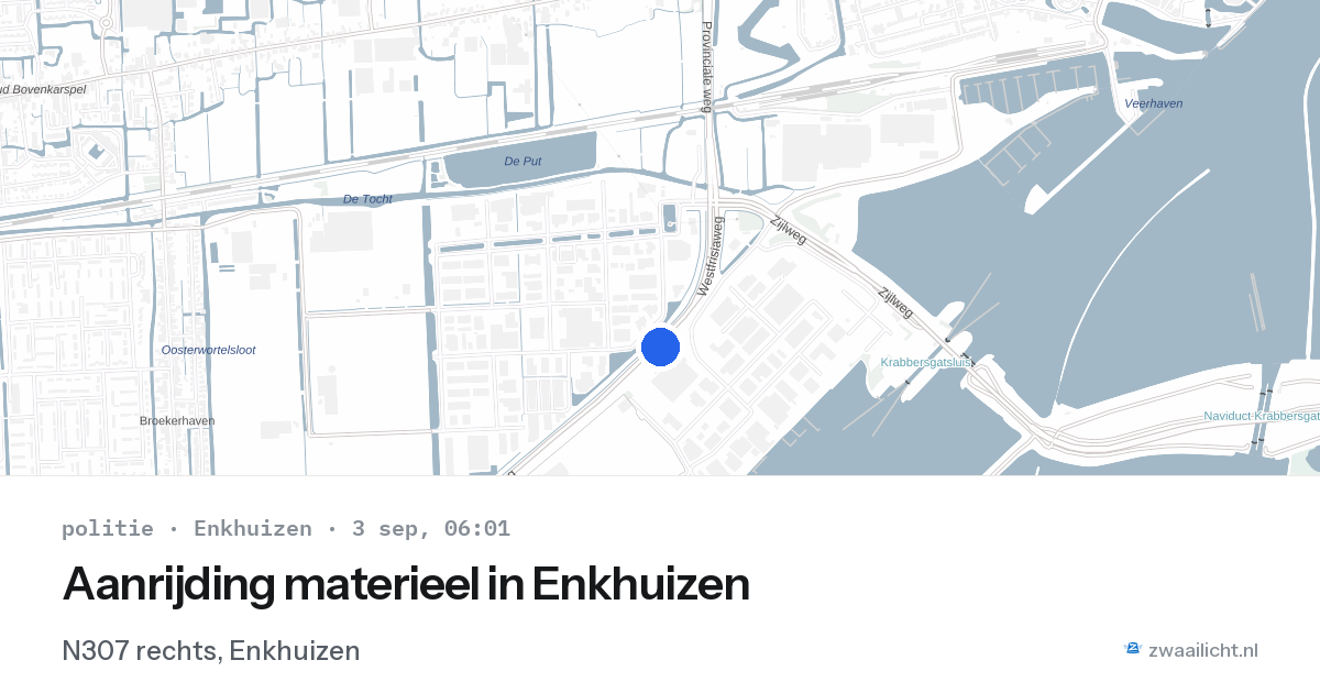 Aanrijding materieel in Enkhuizen — 3 sep 2026