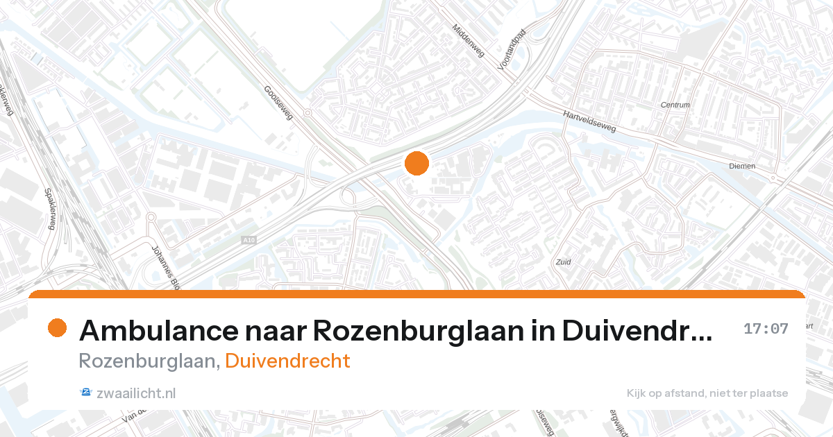 Ambulance naar Rozenburglaan in Duivendrecht — 28 aug 2026