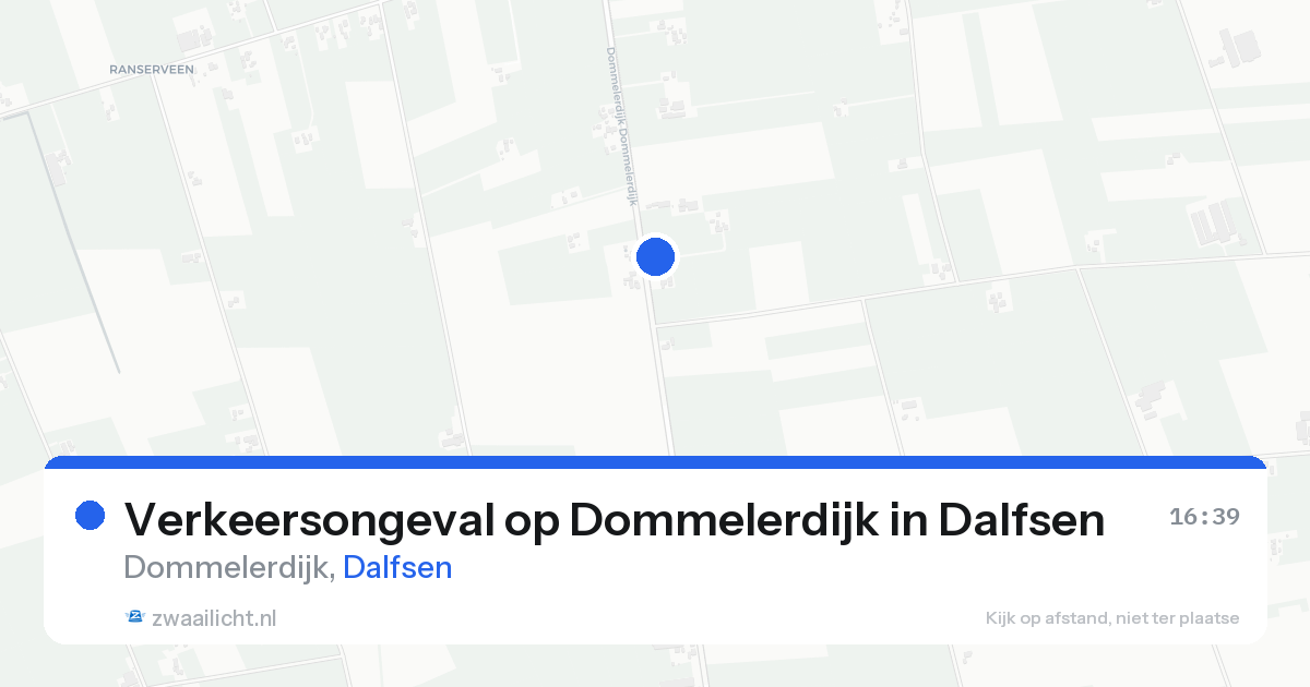 Verkeersongeval op Dommelerdijk in Dalfsen — 12 aug 2026