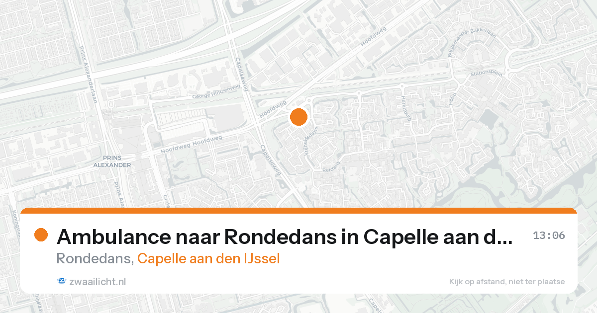 Ambulance naar Rondedans in Capelle aan den IJssel — 17 aug 2026