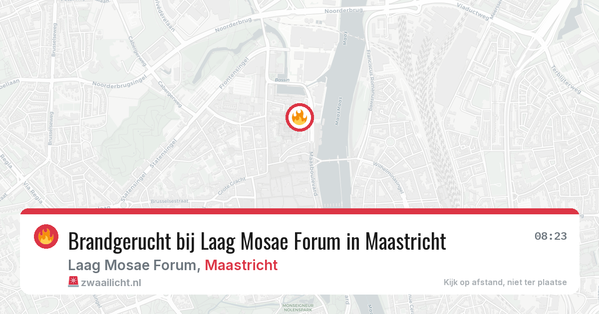 Brandgerucht bij Laag Mosae Forum in Maastricht — 20 mei 2026