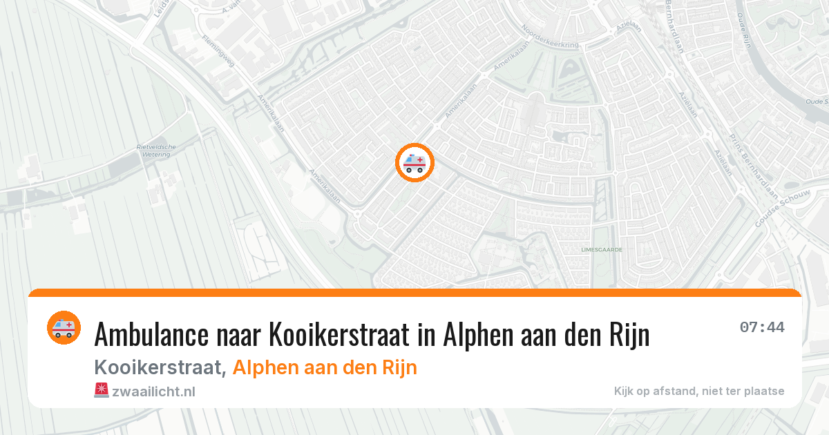 Ambulance naar Kooikerstraat in Alphen aan den Rijn — 25 mrt 2026