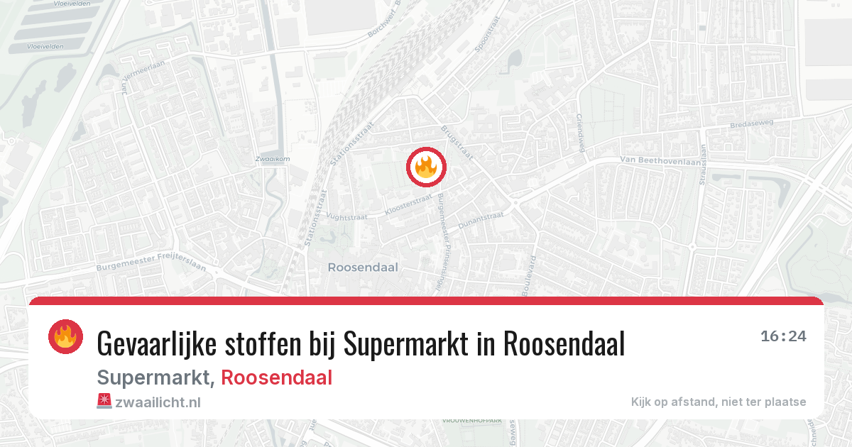 Gevaarlijke stoffen bij Supermarkt in Roosendaal — 21 jun 2026