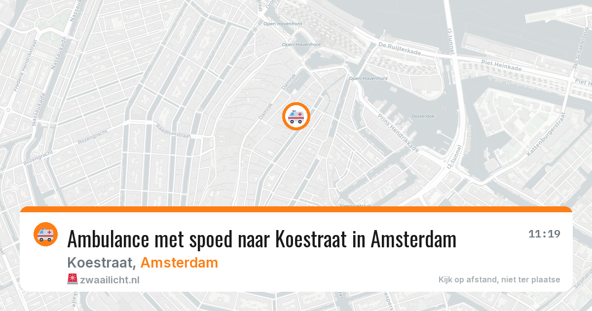 Ambulance met spoed naar Koestraat in Amsterdam — 16 mrt 2026