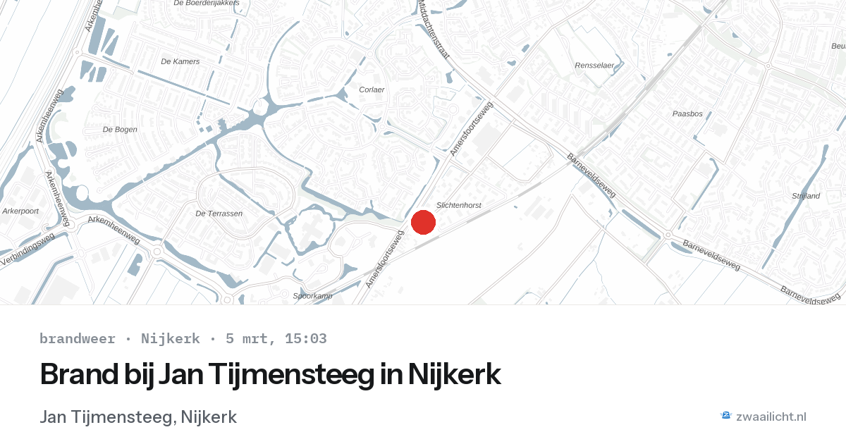 Brand bij Jan Tijmensteeg in Nijkerk — 5 mrt 2026