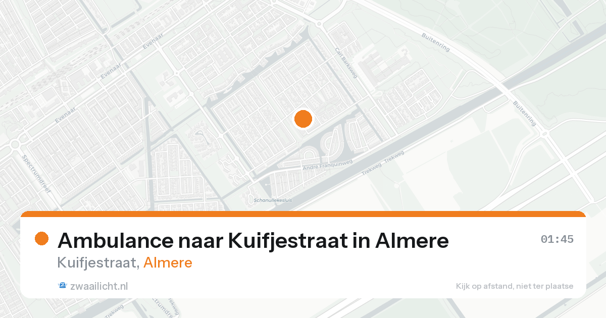 Ambulance naar Kuifjestraat in Almere — 23 aug 2026