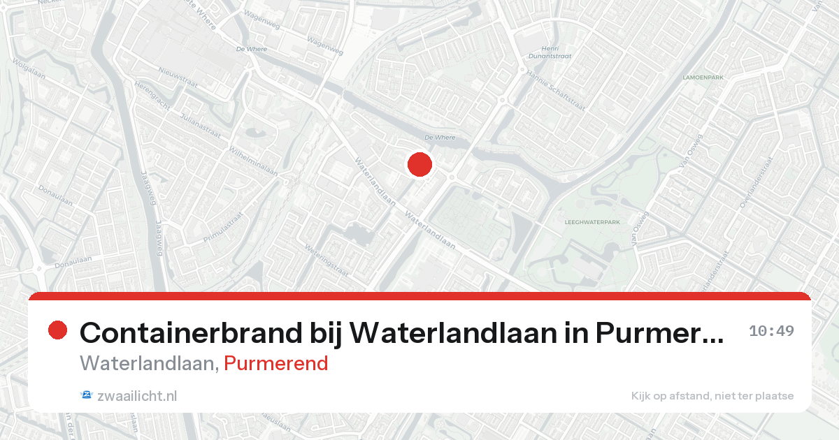 Containerbrand bij Waterlandlaan in Purmerend — 12 mrt 2026