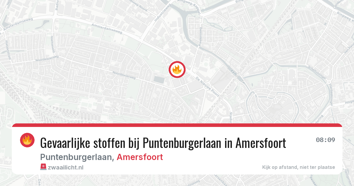 Gevaarlijke stoffen bij Puntenburgerlaan in Amersfoort — 10 apr 2026