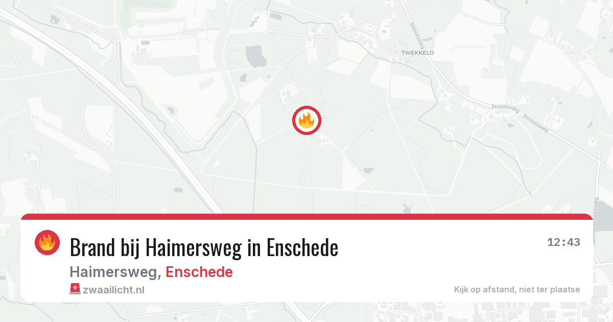 Brand bij Haimersweg in Enschede — 11 aug 2026