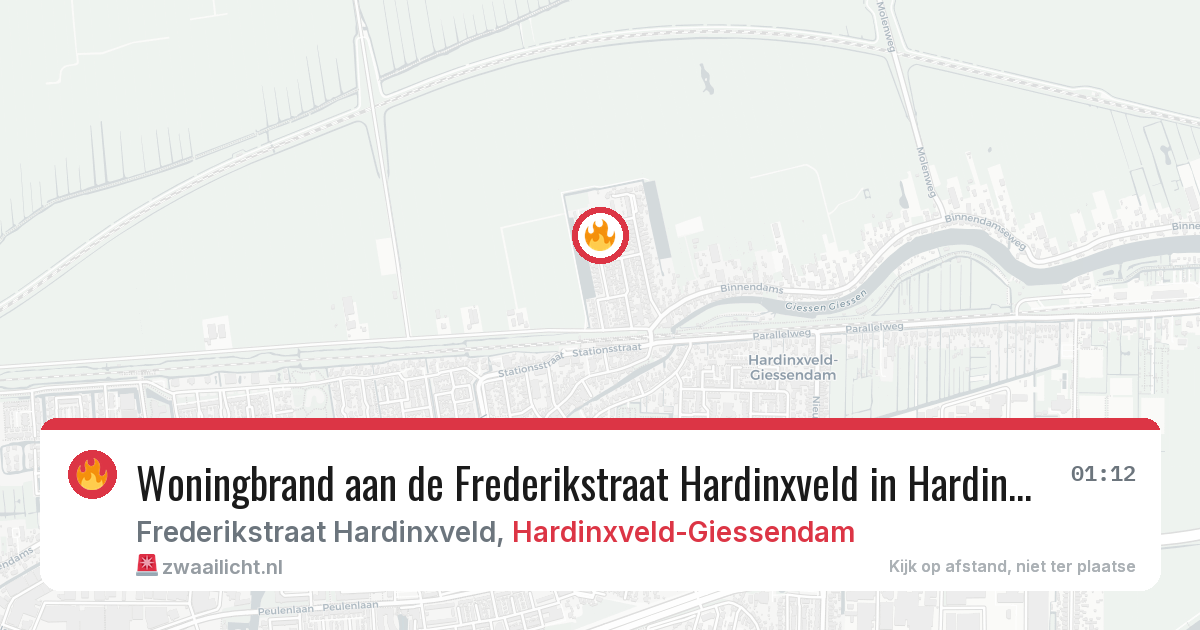 Woningbrand aan de Frederikstraat Hardinxveld in Hardinxveld-Giessendam — 5 mrt 2026