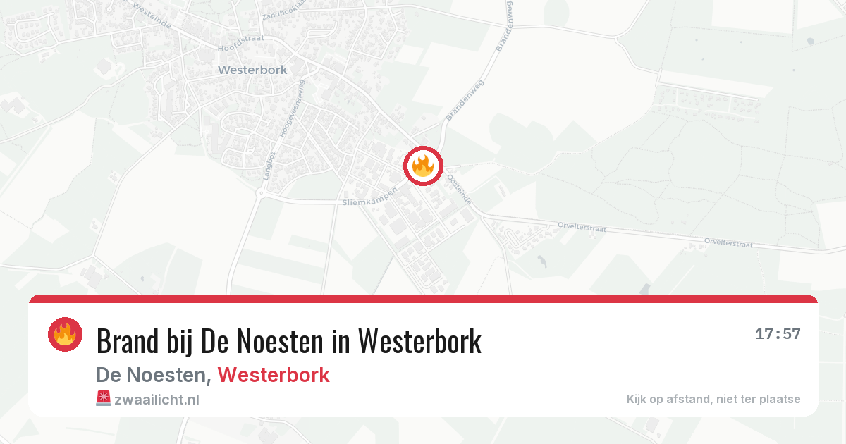 Brand bij De Noesten in Westerbork — 3 aug 2026