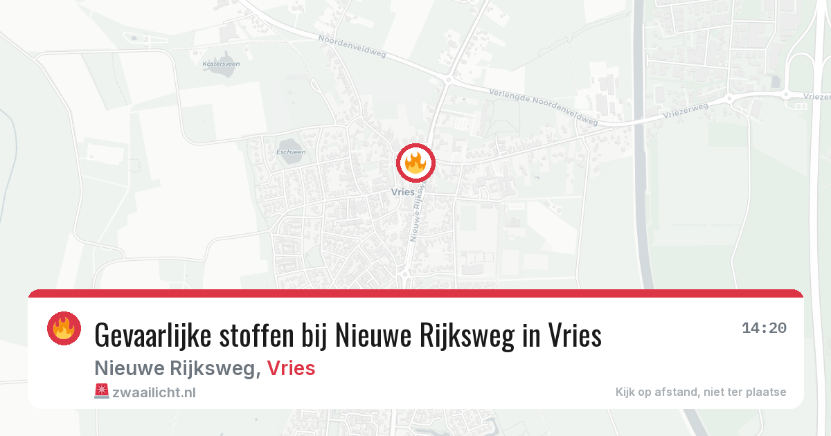 Gevaarlijke stoffen bij Nieuwe Rijksweg in Vries — 25 jul 2026