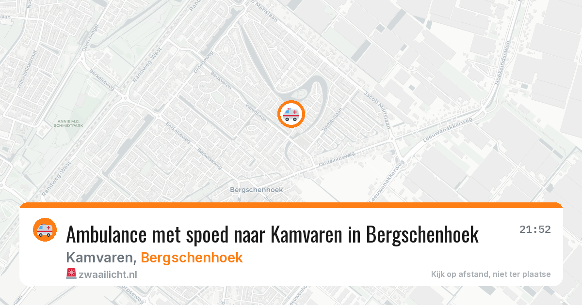 Ambulance met spoed naar Kamvaren in Bergschenhoek — 29 mei 2026