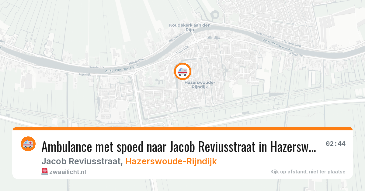 Ambulance met spoed naar Jacob Reviusstraat in Hazerswoude-Rijndijk — 28 jun 2026