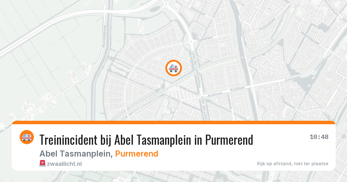 Treinincident bij Abel Tasmanplein in Purmerend — 9 jul 2026