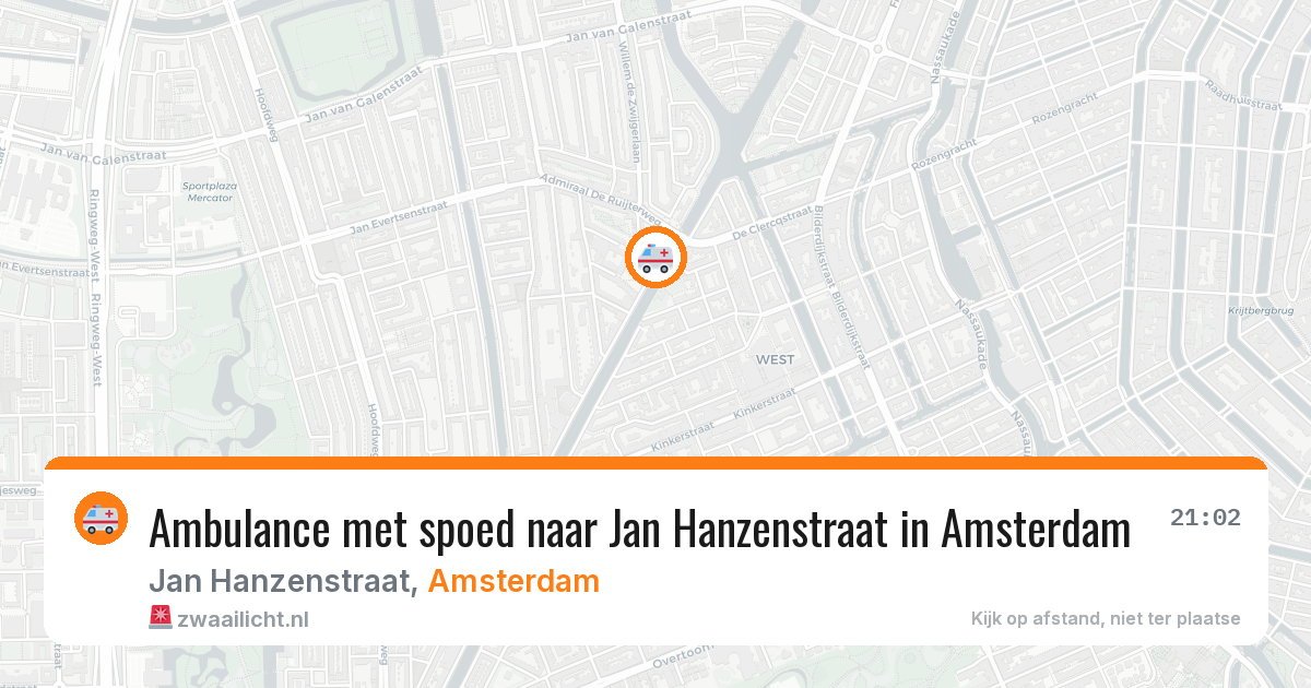 Ambulance met spoed naar Jan Hanzenstraat in Amsterdam — 25 mrt 2026