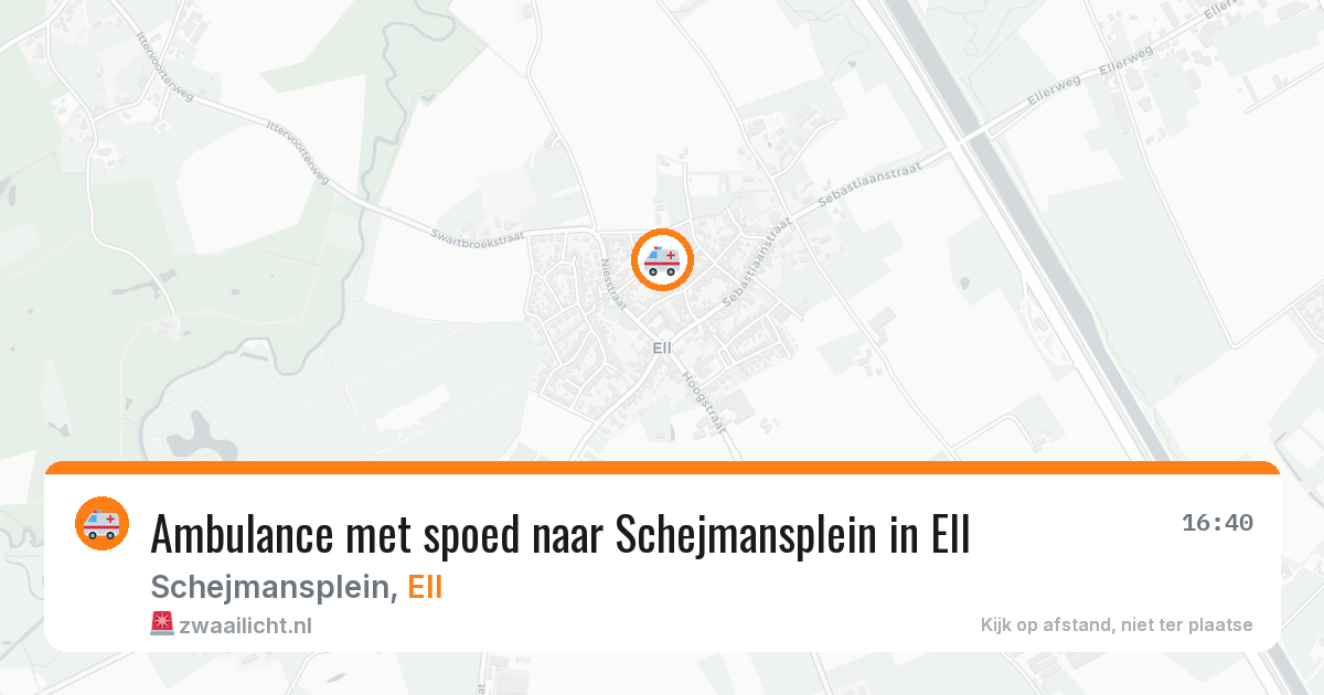 Ambulance met spoed naar Schejmansplein in Ell — 7 jul 2026