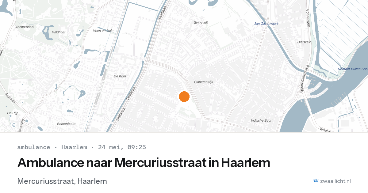 Ambulance naar Mercuriusstraat in Haarlem — 24 mei 2026