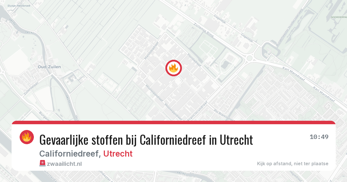 Gevaarlijke stoffen bij Californiedreef in Utrecht — 16 jul 2026