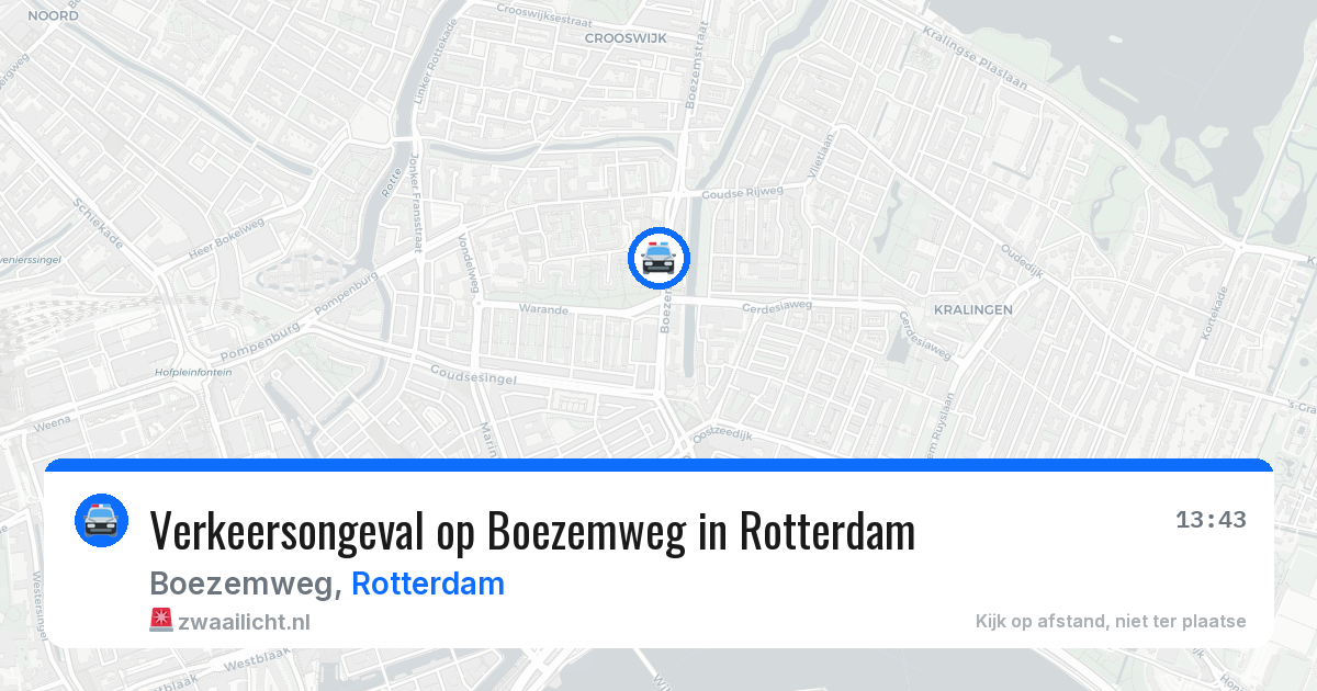 Verkeersongeval op Boezemweg in Rotterdam — 10 aug 2026
