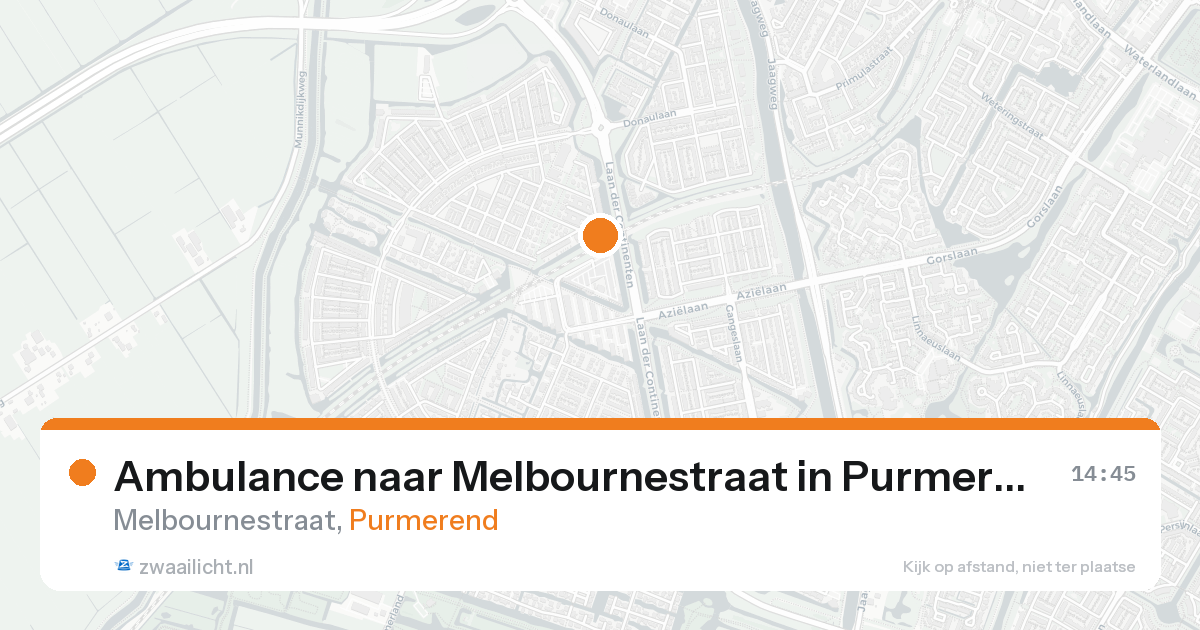 Ambulance naar Melbournestraat in Purmerend — 26 mei 2026