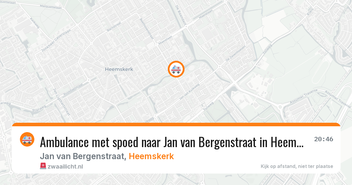 Ambulance met spoed naar Jan van Bergenstraat in Heemskerk — 22 jan 2026