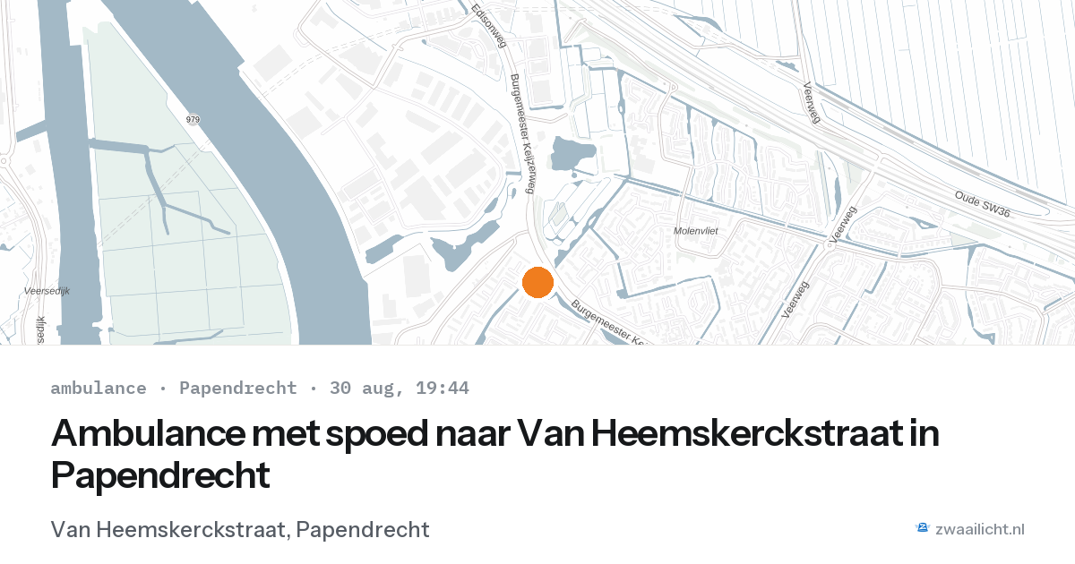 Ambulance met spoed naar Van Heemskerckstraat in Papendrecht — 30 aug 2026