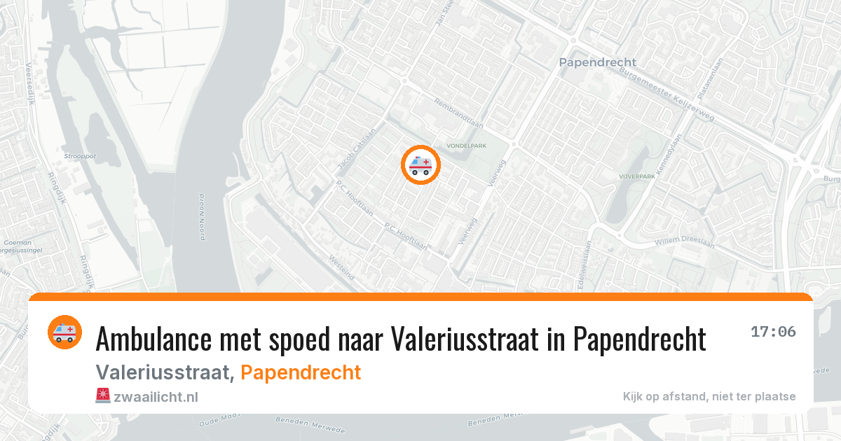 Ambulance met spoed naar Valeriusstraat in Papendrecht — 14 jun 2026