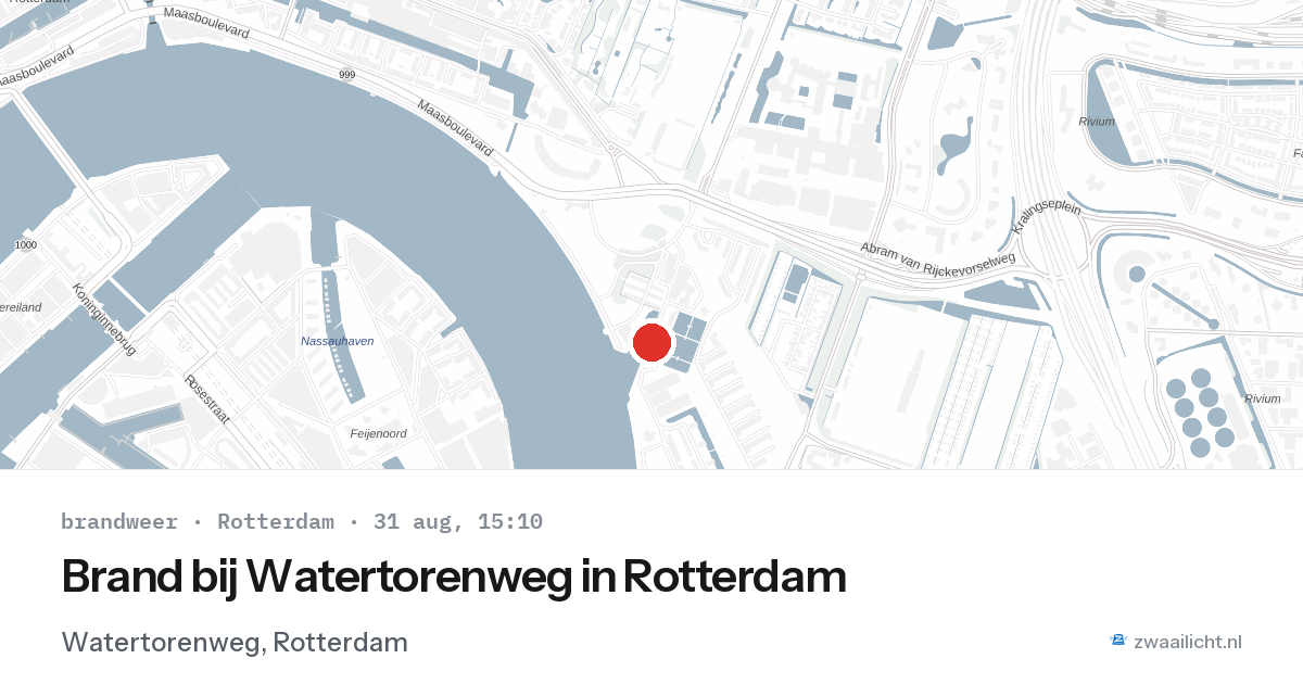 Brand bij Watertorenweg in Rotterdam — 31 aug 2026
