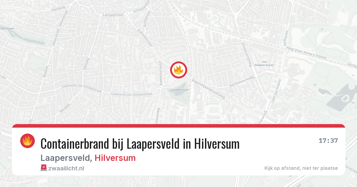 Containerbrand bij Laapersveld in Hilversum — 7 apr 2026