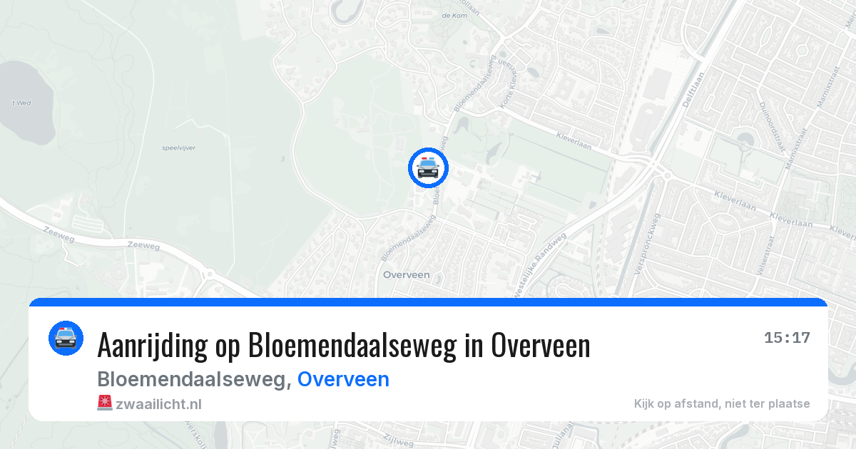 Aanrijding op Bloemendaalseweg in Overveen — 7 apr 2026