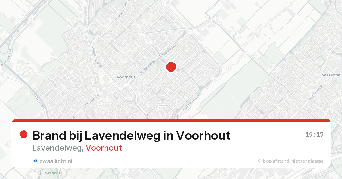 Brand bij Lavendelweg in Voorhout — 13 aug 2026