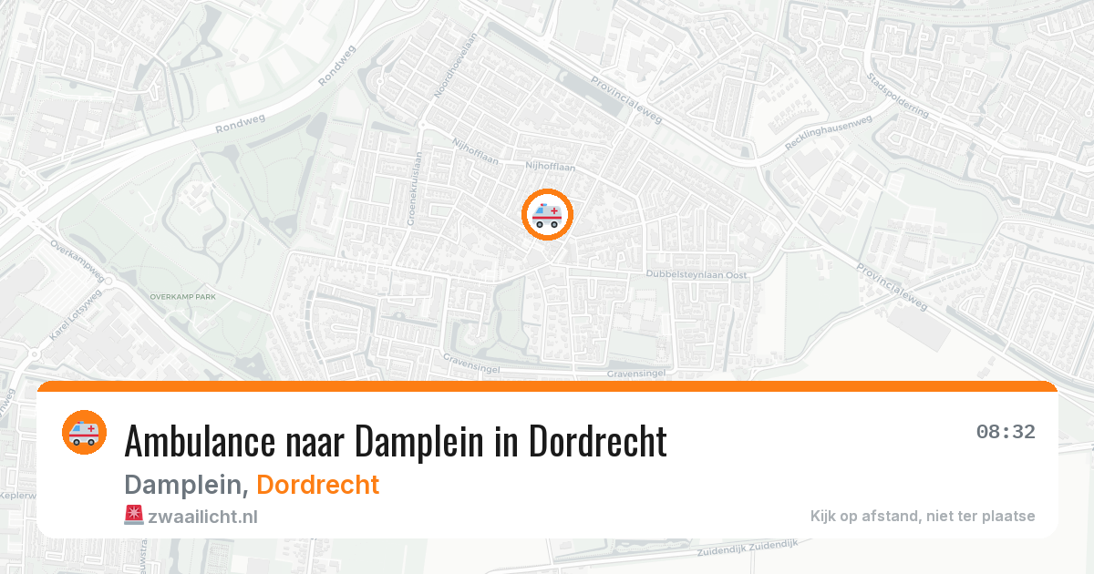 Ambulance naar Damplein in Dordrecht — 4 jul 2026