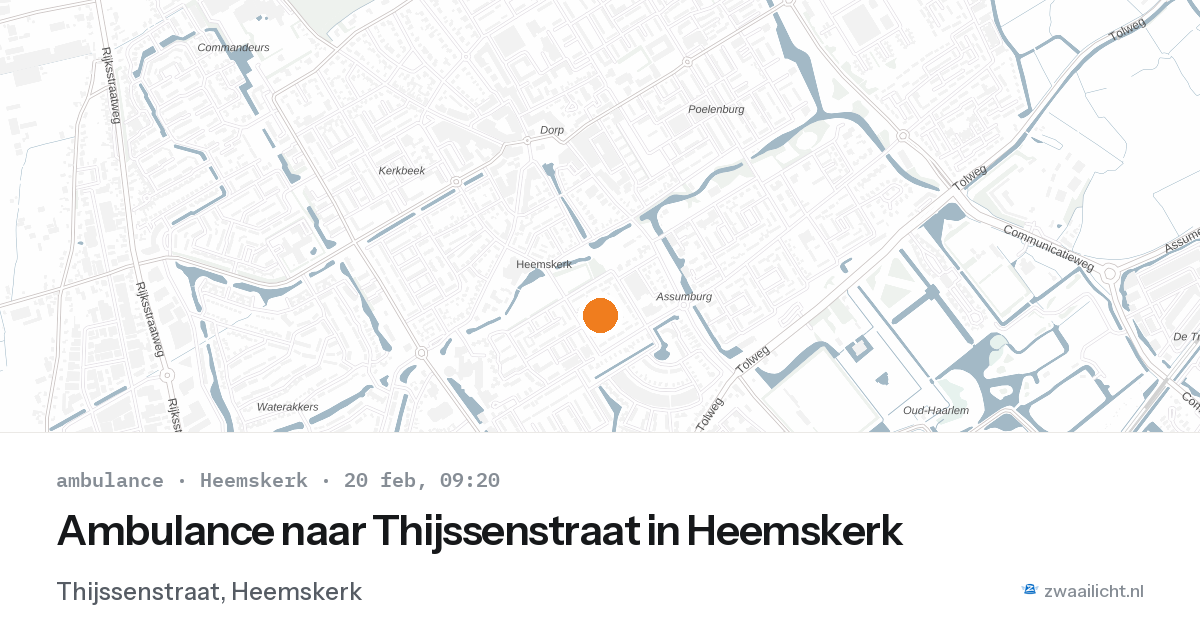 Ambulance naar Thijssenstraat in Heemskerk — 20 feb 2026