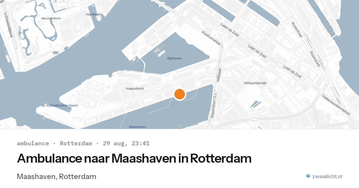 Ambulance naar Maashaven in Rotterdam — 29 aug 2026