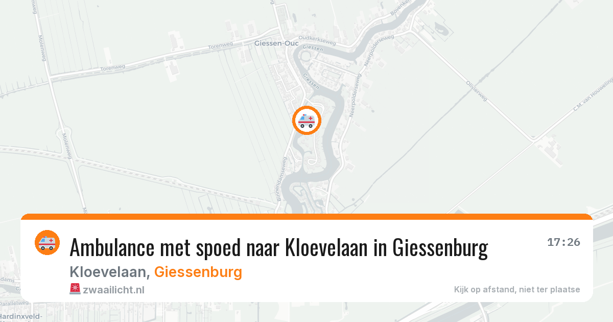 Ambulance met spoed naar Kloevelaan in Giessenburg — 3 apr 2026