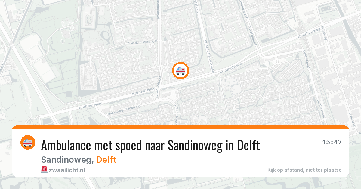 Ambulance met spoed naar Sandinoweg in Delft — 19 mrt 2026