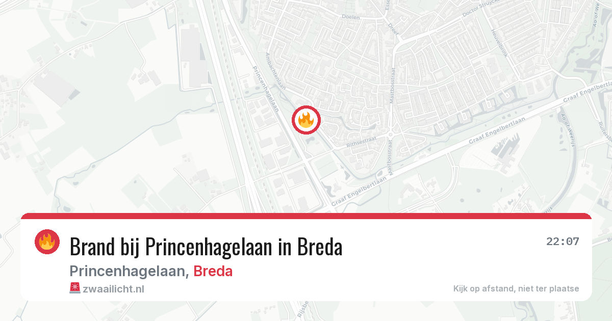 Brand bij Princenhagelaan in Breda — 5 aug 2026